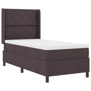 vidaXL LED Box Spring Krevet Tamno smeđa 100 x 200 cm tkanina