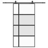 vidaXL Klizna vrata s priborom crna 102,5 x 205 cm kaljeno staklo