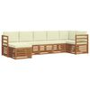 vidaXL Setovi sofa 7 pcs Prirodna i krem Čvrsto drvo akacije