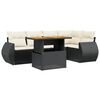 vidaXL 6-dijelni set vrtnih sofa s jastucima crni od poliratana