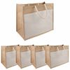 vidaXL Torbe od jute s džepom 5 Prirodna i bijela 42 x 33 x 19 cm