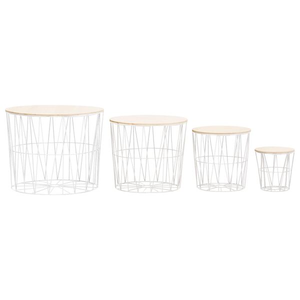 vidaXL Stolić za kavu 4 kom bijeli