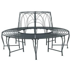 vidaXL Klupa pod drvetom 8-Broj sjedala &Oslash; 160 x 89 cm Čelik