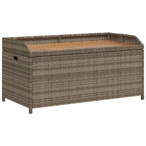 vidaXL Klupa za pohranu siva 100x50x52 cm poliratan i bagremovo drvo