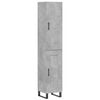 vidaXL Visoka komoda siva betona 34,5x34x180 cm od konstruiranog drva