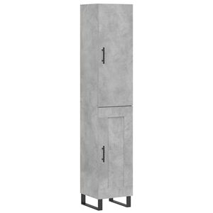 vidaXL Visoka komoda siva betona 34,5x34x180 cm od konstruiranog drva