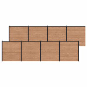 vidaXL Panel ograde 8 pcs WPC i aluminij Smeđa
