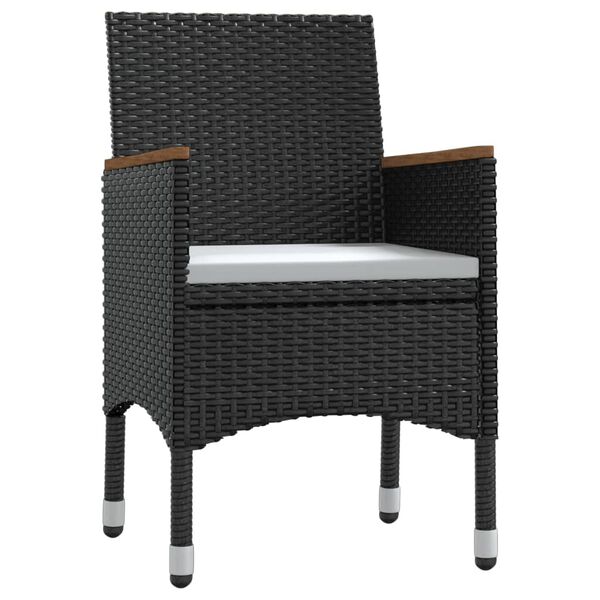 vidaXL 5-dijelni vrtni blagovaonski set s jastucima crni