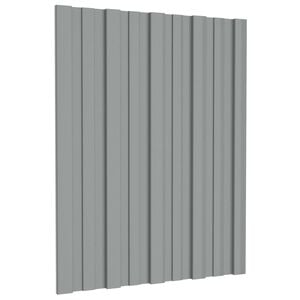 vidaXL Krovni panel 12 kom. Siva 60 x 45 cm Pocinčani čelik