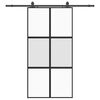 vidaXL Klizna vrata s priborom crna 102,5 x 205 cm kaljeno staklo