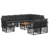 vidaXL Set vanjskih sofa 11 pcs Crna i tamno siva Poliester