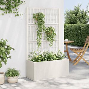 vidaXL Vrtna sadilica s re&scaron;etkom bijela 80 x 36 x 140 cm PP