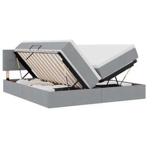 vidaXL Krevet s od storage Svijetlo siva 180 x 200 cm Lažna koža