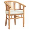 vidaXL Stolica s jastukom 2 pcs Smeđa 63 x 58 x 89 cm Čvrsto teak drvo