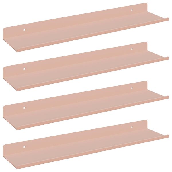 vidaXL Lebdeća polica Zidne 4 pcs Ružičasta 40 x 8,5 x 2,5 cm Čelik