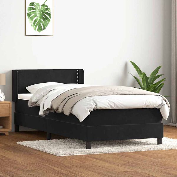vidaXL Box spring krevet s madracem crni 90x210 cm bar&scaron;unasti