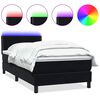 vidaXL Box Spring krevet s madracem i LED crni 100x220 cm samt