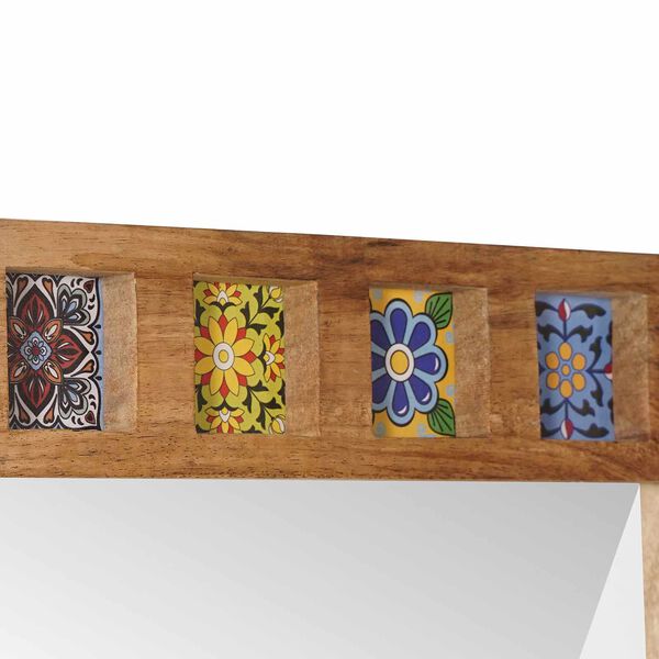 vidaXL Zrcalo za kupaonicu Prirodna 50 x 70 x 3 cm Čvrsto drvo manga