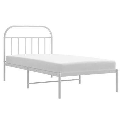 vidaXL Metalni okvir za krevet s uzglavljem bijeli 100x190 cm