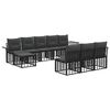vidaXL Set vanjskih sofa 9 kom. Crna i tamno siva Poliester