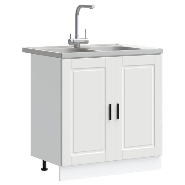 vidaXL Kuhinjski ormarić za sudoper s pohranom Porto 2 pcs Bijelo