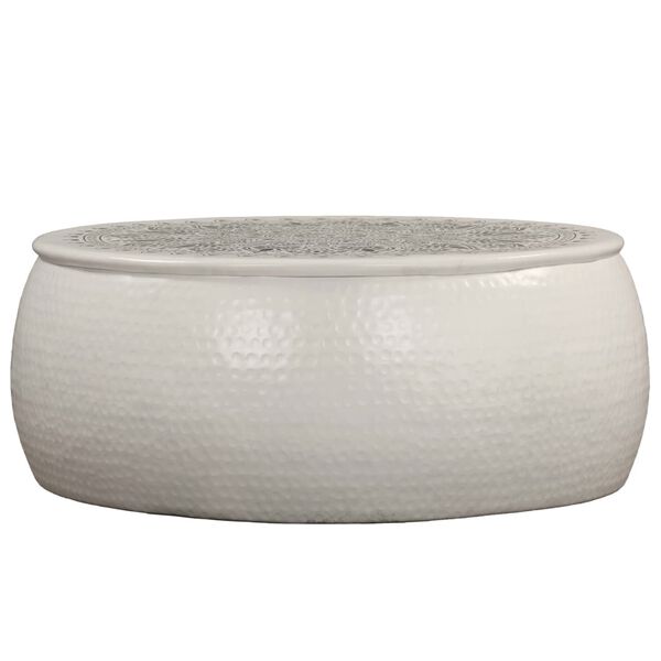 vidaXL Stolić za kavu od čekićanog aluminija 70 x 30 cm bijeli