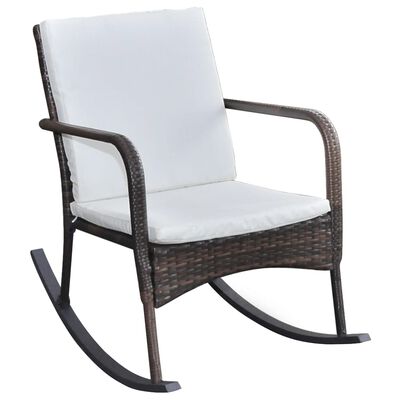 vidaXL Vrtna stolica za ljuljanje od poliratana smeđa