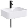 vidaXL Umivaonik s slavinom i odvodom Mat Crna 48,5 x 37,5 x 13 cm