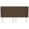 vidaXL Uzglavlje s u&scaron;ima tamnosmeđe 203x23x118/128 cm od tkanine