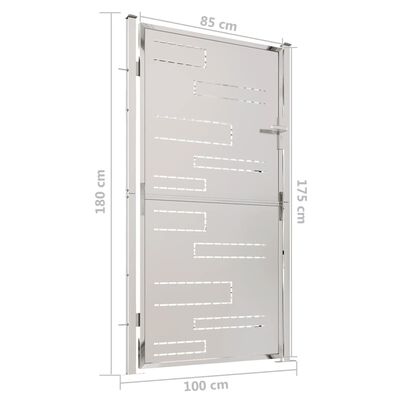 vidaXL Vrtna vrata 100 x 180 cm od nehrđajućeg čelika