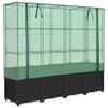 vidaXL Povi&scaron;ena gredica s pokrovom za staklenik izgled ratana 160x40x153 cm