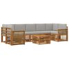 vidaXL Set vanjskih sofa s jastukom 8 pcs Prirodna i svjetlosiva