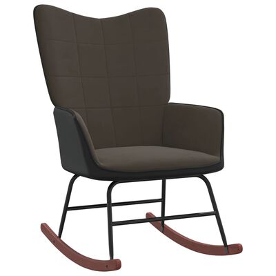 vidaXL Stolica za ljuljanje tamnosiva od baršuna i PVC-a