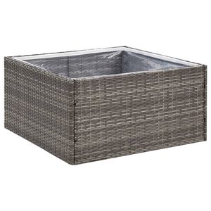 vidaXL Vrtna sadilica siva 80 x 80 x 40 cm od poliratana