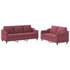 vidaXL 2-dijelni set sofa s jastucima crvena boja vina od tkanine