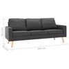 vidaXL 3-dijelni set sofa od tkanine tamnosivi