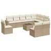 vidaXL 11-dijelni set vrtnih sofa od poliratana s jastucima bež
