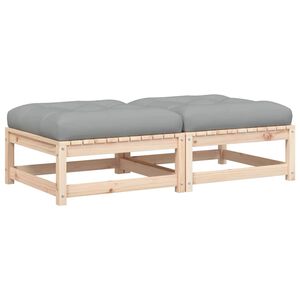 vidaXL Vrtni taburei s jastucima 2 kom od masivne borovine