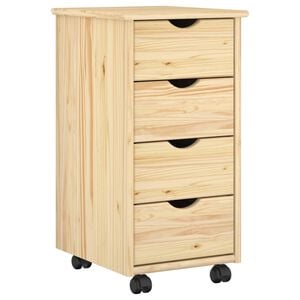 vidaXL Mobilni ormar 34 x 39 x 65,5 cm Čvrsto borovo drvo Smeđa