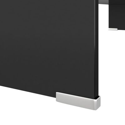 vidaXL Stalak za TV /Monitor Prozirno Staklo Crni 90x30x13 cm