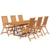 vidaXL 7-dijelni vrtni blagovaonski set od masivnog bagremovog drva 160-240 cm