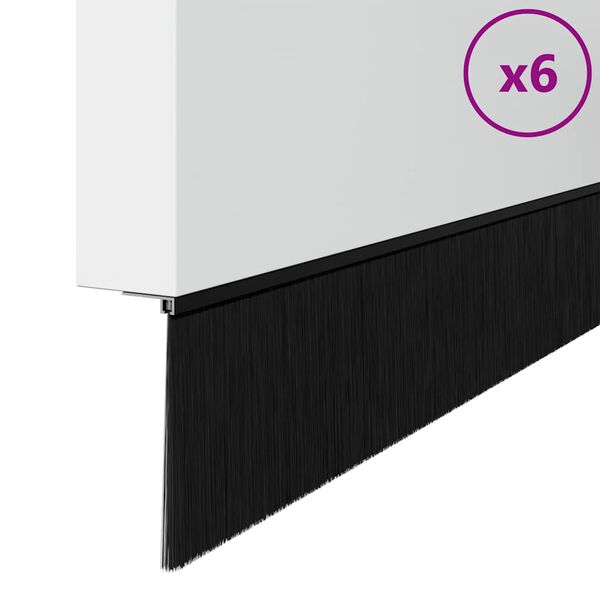 vidaXL Samoljepljivi pečati za vrata 6 pcs Crna 100 cm