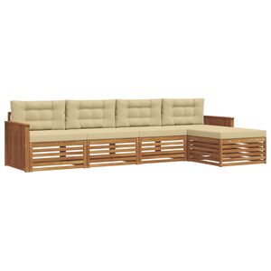 vidaXL Set vanjskih sofa 5 kom. Prirodna i bež