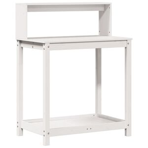 vidaXL Stol za sadnju s policama bijeli 82,5x50x109,5 cm od borovine