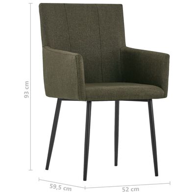 vidaXL Blagovaonske stolice s naslonima za ruke 2 kom smeđe od tkanine