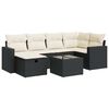vidaXL 7-dijelni set vrtnih sofa od poliratana s jastucima crni