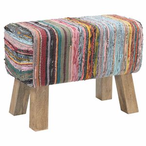 vidaXL klupa 60 x 30 x 45 cm Prava koža &Scaron;areni