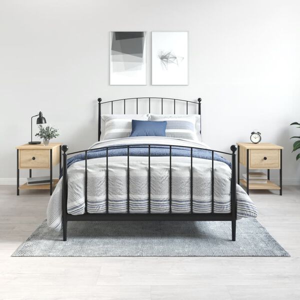 vidaXL Noćni ormarići 2 kom boja hrasta 34x35,5x45cm konstruirano drvo