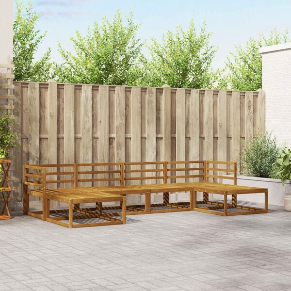 vidaXL Set vanjskih sofa 6 pcs Prirodna Čvrsto drvo akacije