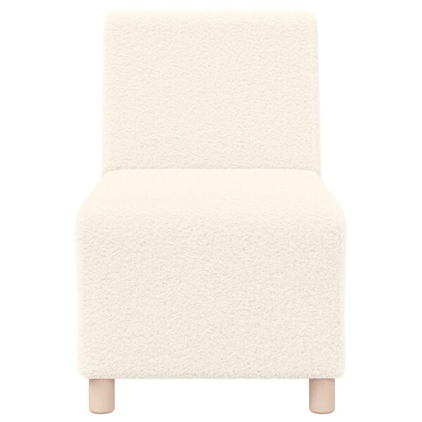 vidaXL Modularna sofa bez naslona za ruke krem 55 cm kovrčava tkanina imitacija vune